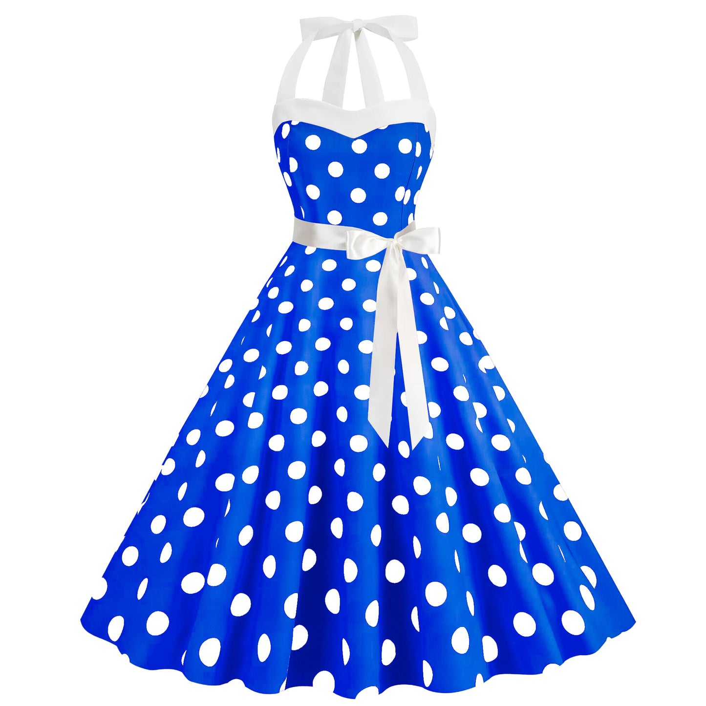 Retro Hepburn Style Polka Dot Print Dresses