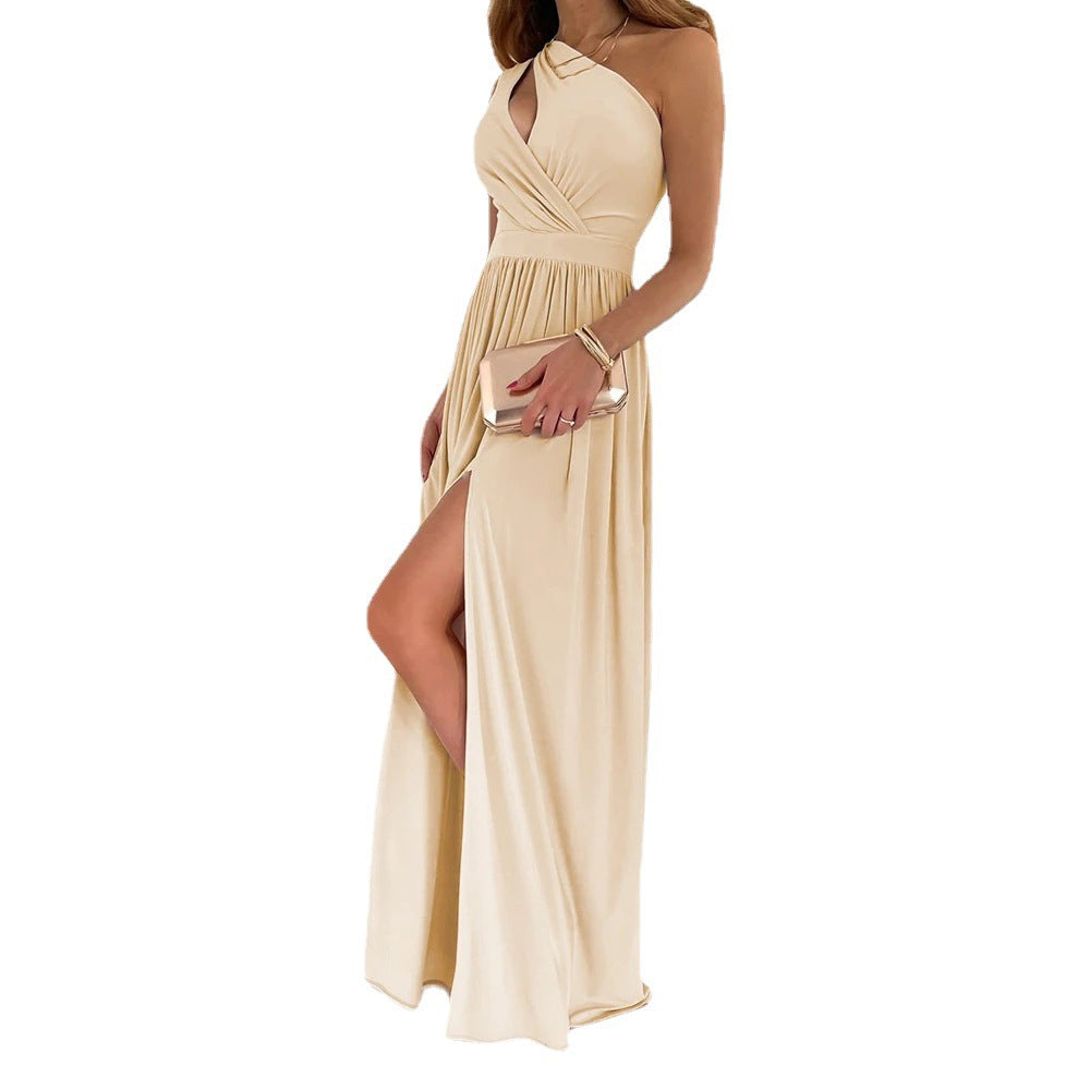 Damen Kleid Eleganz Ärmellos Sexy Hohe Taille Kleider