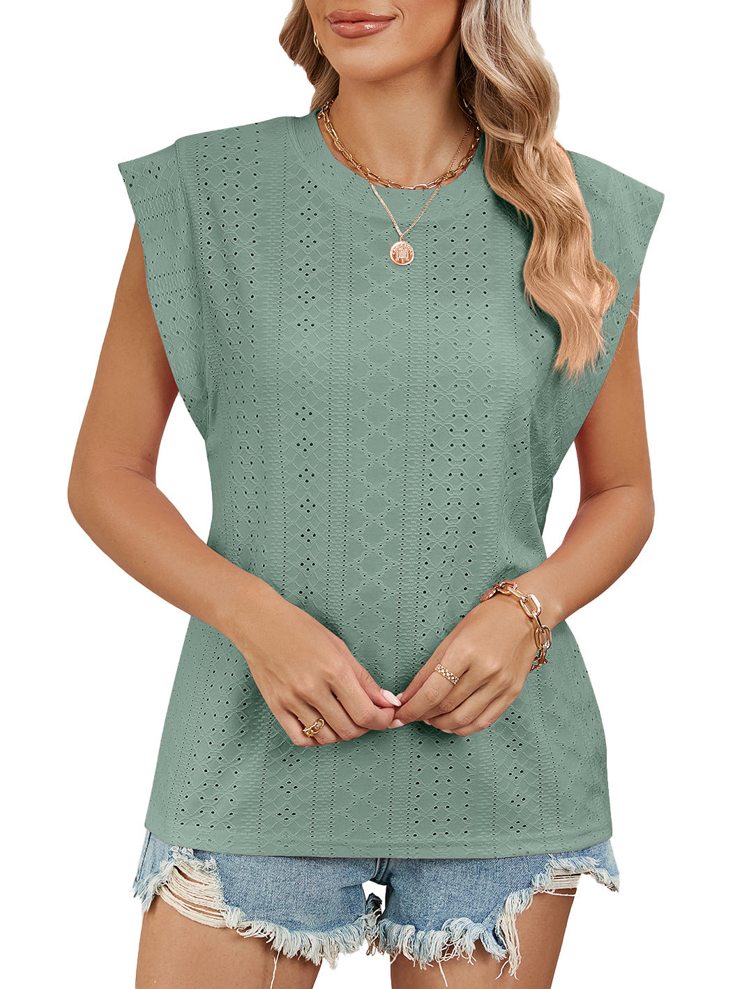 Women's Summer Solid Color Round Neck Loose Blouses