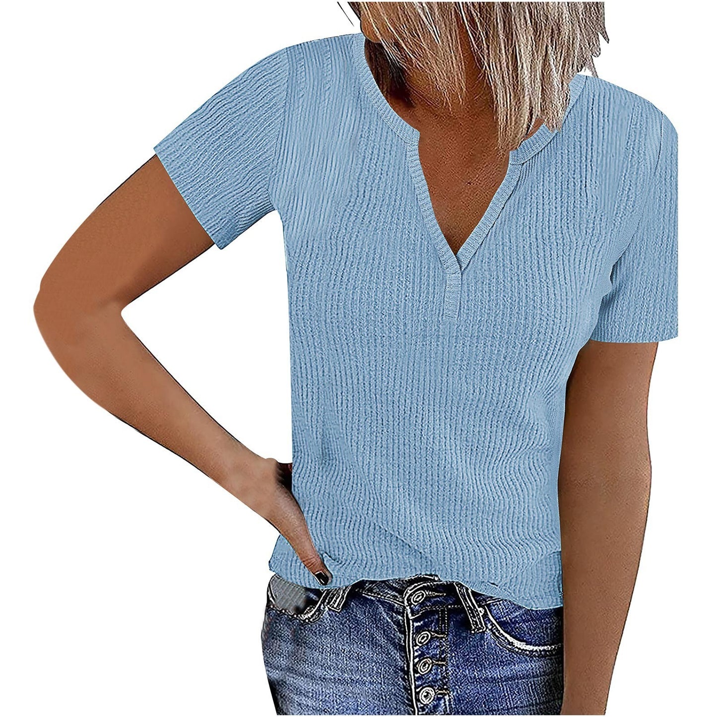 Women's Solid Color Slim Fit Pullover Elegant Blouses