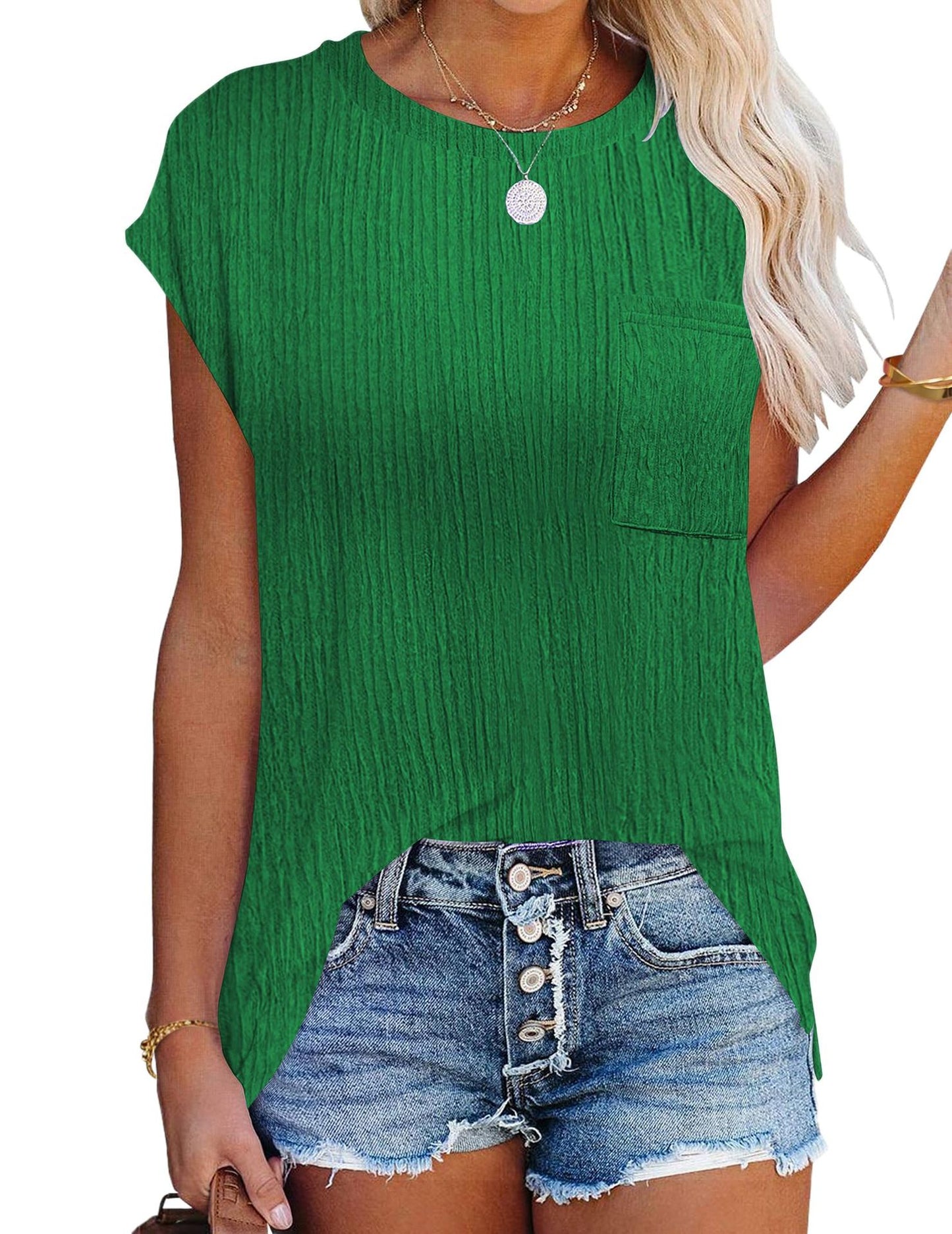 Women's Popular Casual Round Neck T-shirt Shirt Tops