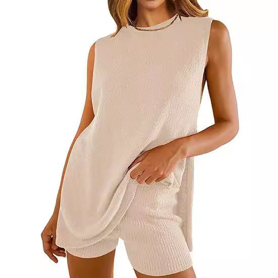 Women's Summer Loose Sleeveless Casual Two-piece Knitwear