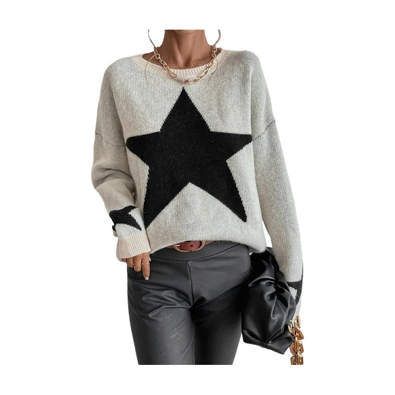 Women's Early Spring Pullover Round Neck Thread Sweaters