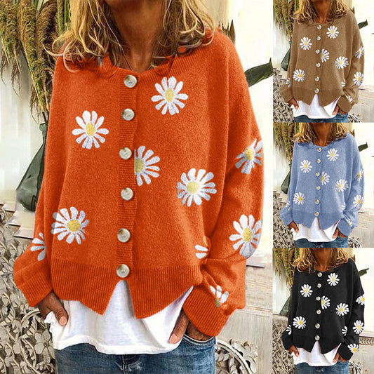 Charming Versatile Women's Small Embroidered Knitted Cardigans