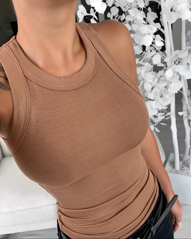 Women's Summer Printed For Sexy Round Neck Vests