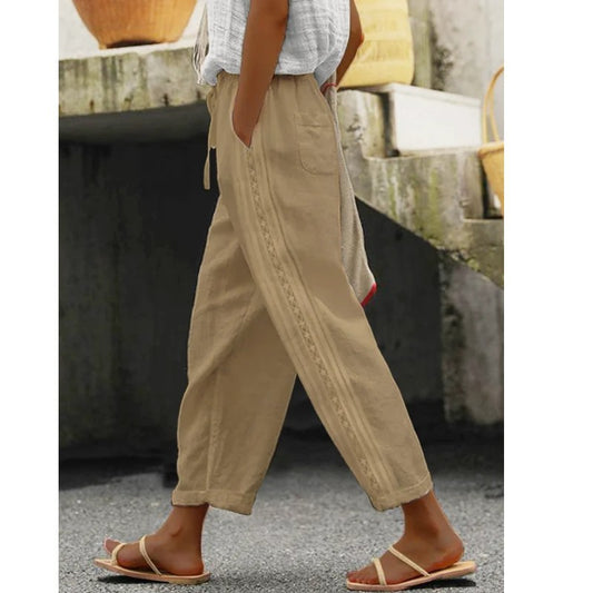 Women's Casual Elegant Cotton And Linen Commuter Pants