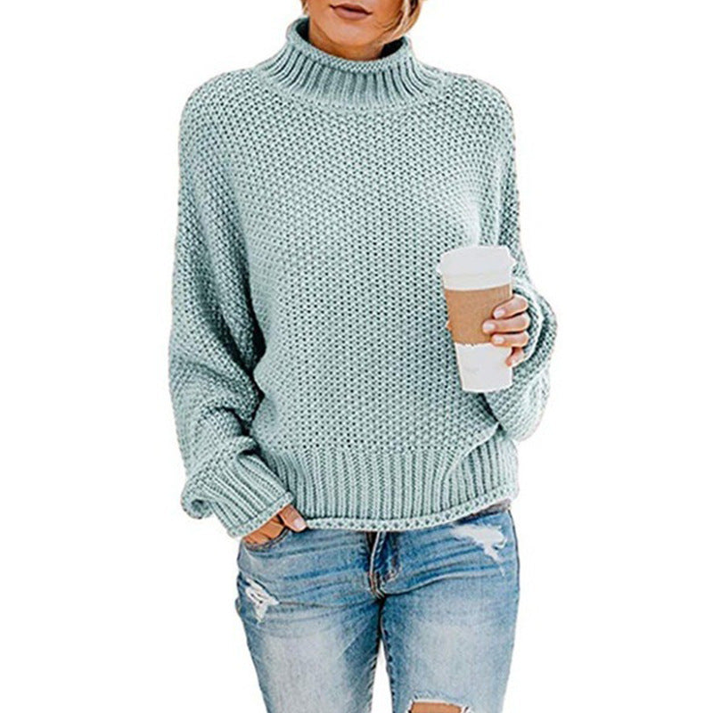 Women's Turtleneck Loose Solid Color Commuting Wear Sweaters