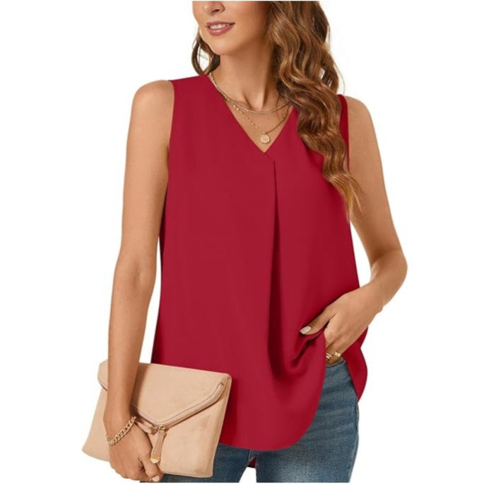 Women's Summer Loose Shirt Solid Color T-shirt Blouses