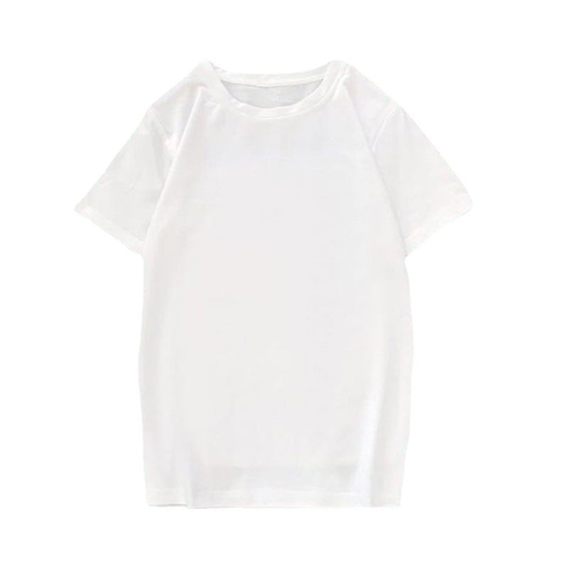 Women's Summer Korean Style White Short-sleeved T-shirt Base Blouses