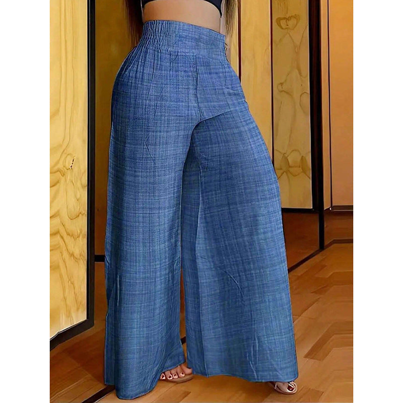 Women's Solid Color High Waist Slimming Wide Pants