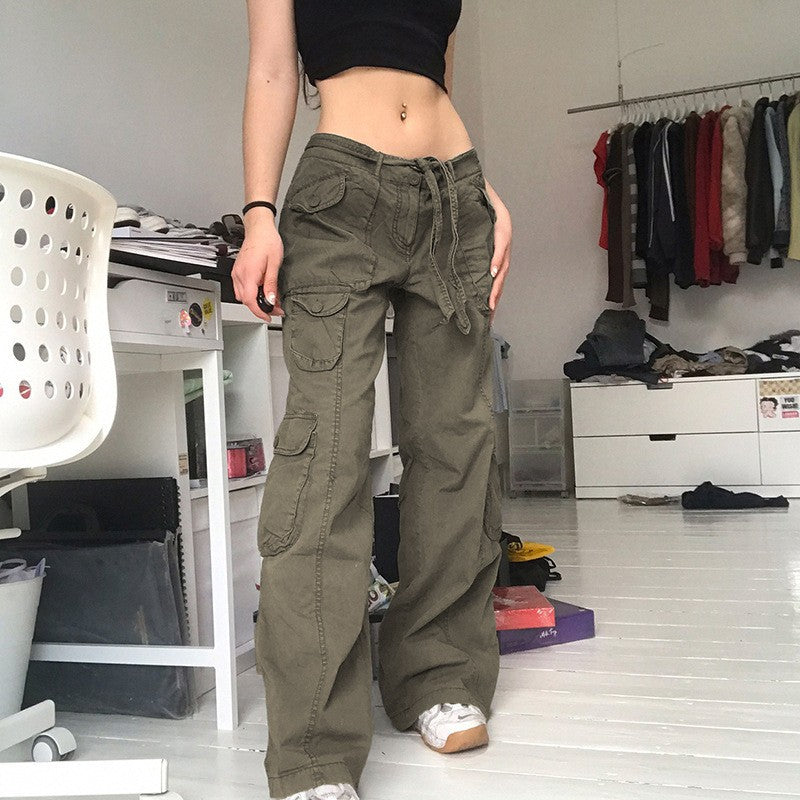 Women's Casual Retro Workwear Wide Leg Loose Pants