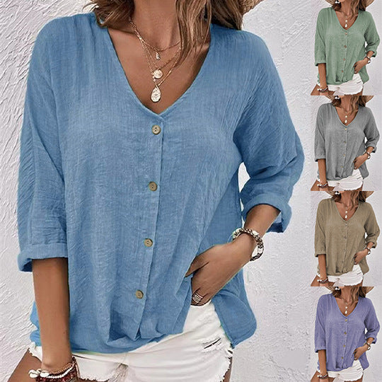 Women's Pullover Sleeve Loose Shirt Casual Blouses