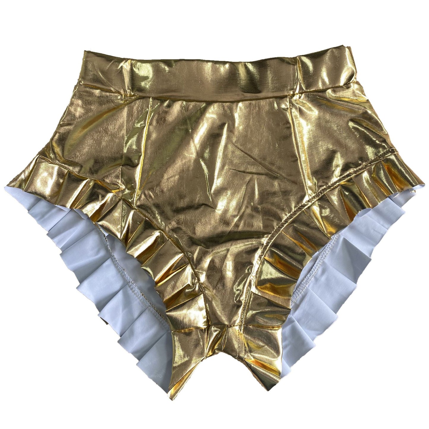 Short d'uniformes de discothèque brillant et plissé, Sexy, à volants, pour femmes