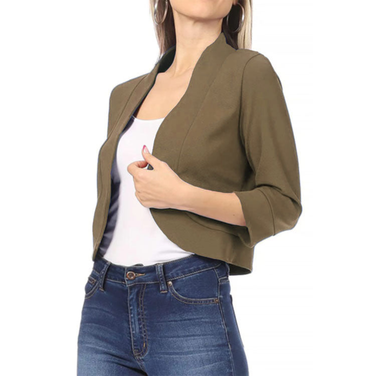 Bequeme, glamouröse, einfarbige kleine Blazer für Damen