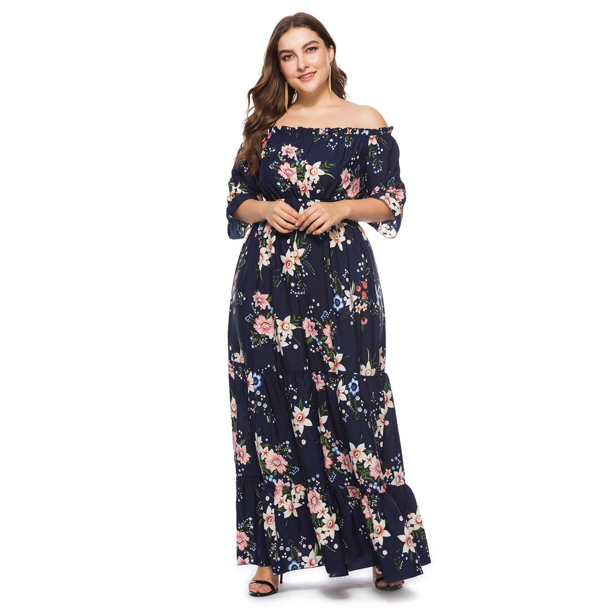 Damen Sommer Fett Bohemian Große Kleid Kleider