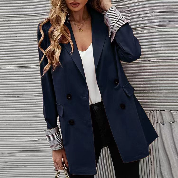 Women's Fashionable Loose Small Solid Color Collar Blazers